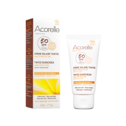 Acorelle Organic Tinted Sunscreen SPF 50 - Apricot, 50 ml