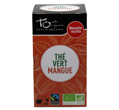 Чай зелений 43,2г(24*1,8г) з ароматом манго неферментований в пакетиках органічний TOUCH ORGANIC Китай