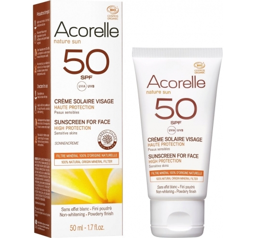 Acorelle Organic Sunscreen for Face SPF 50, 50 ml
