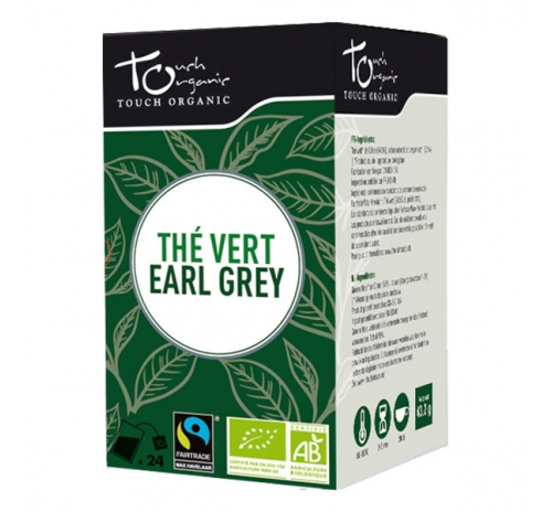 Чай зеленый Эрл Грей 43,2г (24*1,8 г) с ароматом бергамота неферментированый в пакетиках органический TOUCH ORGANIC Китай